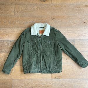 Levi’s Green Corduroy Trucker Jacket Excellent Condition